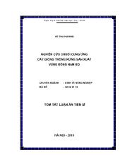 Tóm tắt Luận án Nghiên cứu chuỗi cung ứng cây giống trồng rừng sản xuất vùng Đông Nam Bộ