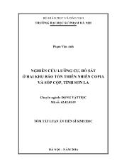 Tóm tắt Luận án Nghiên cứu lưỡng cư, bò sát ở hai Khu bảo tồn thiên nhiên Copia và Sốp Cộp, tỉnh Sơn La