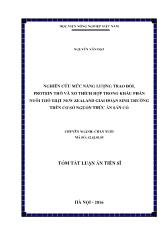 Tóm tắt Luận án Nghiên cứu mức năng lượng trao đổi, protein thô và xơ thích hợp trong khẩu phần nuôi thỏ thịt New Zealand giai đoạn sinh trưởng trên cơ sở nguồn thức ăn sẵn có
