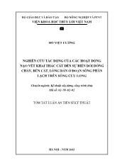 Tóm tắt Luận án Nghiên cứu tác động của các hoạt động nạo vét khai thác cát đến sự biến đổi dòng chảy, bùn cát, lòng dẫn ở đoạn sông phân lạch trên sông Cửu Long