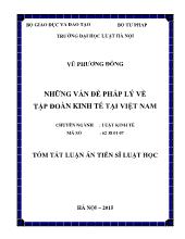 Tóm tắt Luận án Những vấn đề pháp lý về tập đoàn kinh tế tại Việt Nam