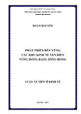 Tóm tắt Luận án Phát triển bền vững các khu kinh tế ven biển vùng đồng bằng Sông Hồng