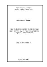 Tóm tắt Luận án Phát triển thương hiệu hệ thống ngân hàng thương mại cổ phần ngoại thương Việt Nam - Vietcombank