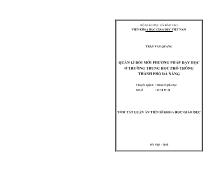 Tóm tắt Luận án Quản lí đổi mới phương pháp dạy học ở trường trung học phổ thông thành phố Đà Nẵng