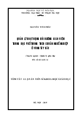 Tóm tắt Luận án Quản lý hoạt động bồi dưỡng giáo viên trung học phổ thông theo chuẩn nghề nghiệp ở vùng Tây Bắc