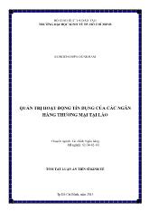 Tóm tắt Luận án Quản trị hoạt động tín dụng của các ngân hàng thương mại tại Lào