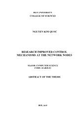 Tóm tắt Luận án Research improved control mechanisms at the network nodes