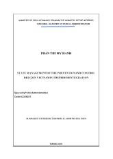 Tóm tắt Luận án State managementof the preventionand control drugsin Vietnamin theperiodintegration