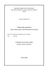 Tóm tắt Luận án Teaching reading comprehension literary scripts in secondary school following features of the genre