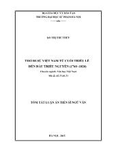 Tóm tắt Luận án Thơ đi sứ Việt Nam từ cuối triều Lê đến đầu triều Nguyễn (1740 -1820)