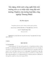 Tóm tắt Luận án Xây dựng chính sách công nghệ thân môi trường trên cơ sở nhận diện xung đột môi trường (Nghiên cứu trường hợp khu công nghiệp Thượng Đình)