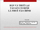 Đề tài Bán và thuê lại tài sản cố định là thuê tài chính