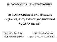 Khóa luận So sánh 9 giống bí đao (Benincasa Ceriferasavi.) F1 tại Xuân Lộc, Đồng Nai vụ xuân hè 2011