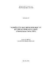 Luận án Nghiên cứu đặc điểm sinh học và kỹ thuật sinh sản cá dày (Channa lucius Cuvier 1831)