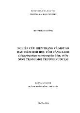 Luận án Nghiên cứu hiện trạng và một số đặc điểm sinh học tôm càng xanh (Macrobrachium rosenbergii De Man, 1879) nuôi trong môi trƣờng nƣớc lợ