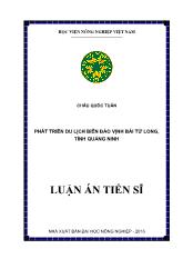 Luận án Phát triển du lịch biển đảo vịnh Bái Tử Long, tỉnh Quảng Ninh