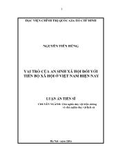 Luận án Vai trò của an sinh xã hội đối với tiến bộ xã hội ở Việt Nam hiện nay