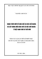 Tóm tắt Luận án Nhận thức mới về dân chủ xã hội chủ nghĩa và xây dựng nền dân chủ xã hội chủ nghĩa ở Việt Nam thời kỳ đổi mới