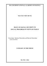 Tóm tắt Luận án Role of social security in social progress in Vietnam today