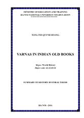 Tóm tắt Luận án Varnas in indian old books