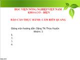 Báo cáo thực hành: Cảm biến quang