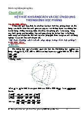 Chuyên đề Hệ thức khoảng cách và các ứng dụng trong hình học phẳng