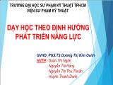 Dạy học theo định hướng phát triển năng lực