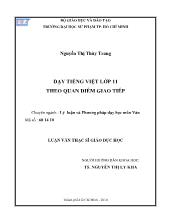 Dạy tiếng việt lớp 11 theo quan điểm giao tiếp