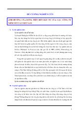 Đề cương nghiên cứu: Ảnh hưởng của dòng tiền đến đầu tư của các công ty niêm yết tại Việt Nam