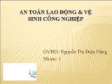 Đề tài An toàn lao động và vệ sinh công nghiệp