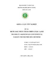 Đề tài Bước đầu phân tích chiến lược cạnh tranh của khách sạn continental saigon thành phố Hồ Chí Minh