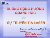 Đề tài Buồng cộng hưởng quang học và sự truyền tia laser