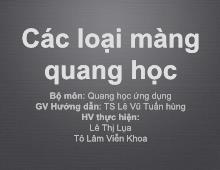 Đề tài Các loại màng quang học