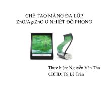 Đề tài Chế tạo màng đa lớp zno/ag/zno ở nhiệt độ phòng