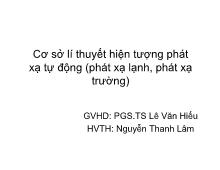 Đề tài Cơ sở lí thuyết hiện tượng phát xạ tự động (phát xạ lạnh, phát xạ trường)