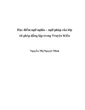 Đề tài Đặc điểm ngữ nghĩa – ngữ pháp của lớp từ ghép đẳng lập trong Truyện Kiều