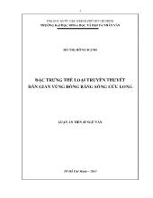 Đề tài Đặc trưng thể loại truyền thuyết dân gian vùng đồng bằng sông Cửu Long