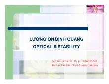 Đề tài Lưỡng ổn định quang optical bistability