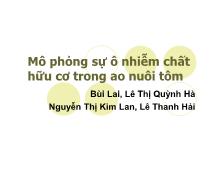 Đề tài Mô phỏng sự ô nhiễm chất hữu cơ trong ao nuôi tôm