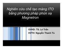 Đề tài Nghiên cứu chế tạo màng ITO bằng phương pháp phún xạ Magnetron