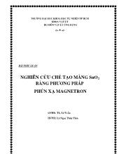 Đề tài Nghiên cứu chế tạo màng Sno2 bằng phương pháp phún xạ magnetron