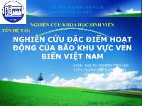 Đề tài Nghiên cứu đặc điểm hoạt động của bão khu vực ven biển Việt Nam