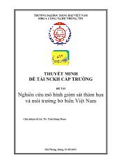 Đề tài Nghiên cứu mô hình giám sát thảm họa và môi trường bờ biển Việt Nam