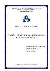 Đề tài Nghiên cứu xứ lý nước nhiễm phenol bằng màng mỏng Tio2