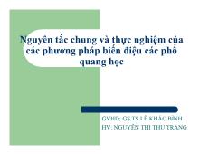 Đề tài Nguyên tắc chung và thực nghiệm của các phương pháp biến điệu các phổ quang học