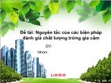 Đề tài Nguyên tắc của các biện pháp đánh giá chất lượng trứng gia cầm