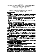 Đề tài Nguyên tắc thống nhất giữa lý luận và thực tiễn và việc lựa chọn con đường đi lên chủ nghĩa xã hội tại việt nam