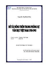 Đề tài Nông thôn trong phóng sự Văn học Việt Nam 1930 – 1945