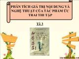 Đề tài Phân tích giá trị nội dung và nghệ thuật của tác phẩm ức trai thi tập