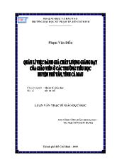 Đề tài Quản lý việc đánh giá chất lượng giảng dạy của giáo viên ở các trường tiểu học huyện Phú Tân, tỉnh Cà Mau